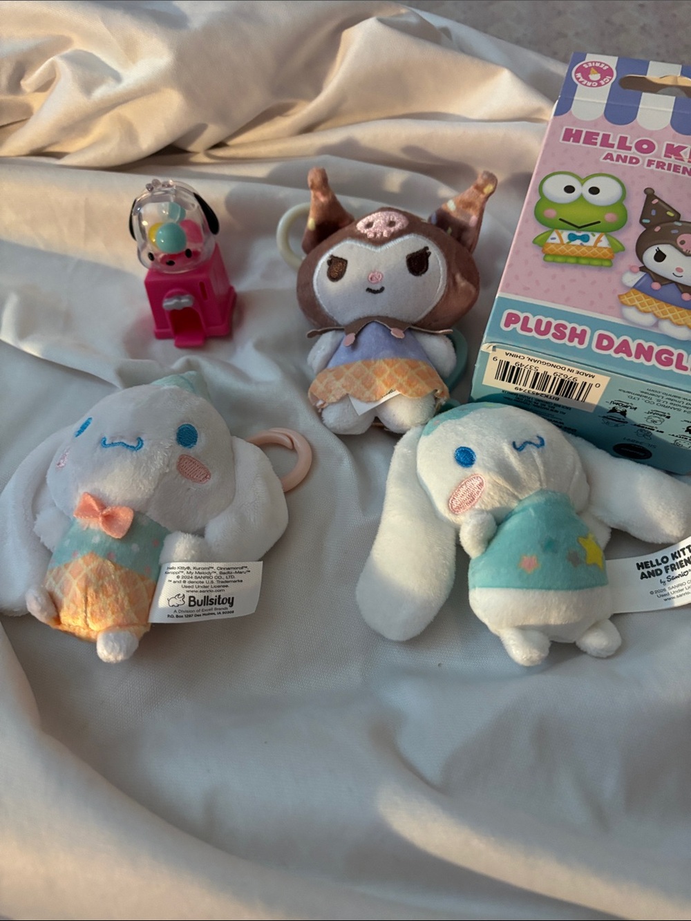 Sanrio Cinnamoroll & Friends Plush Danglers Set - White, Aqua, Brown